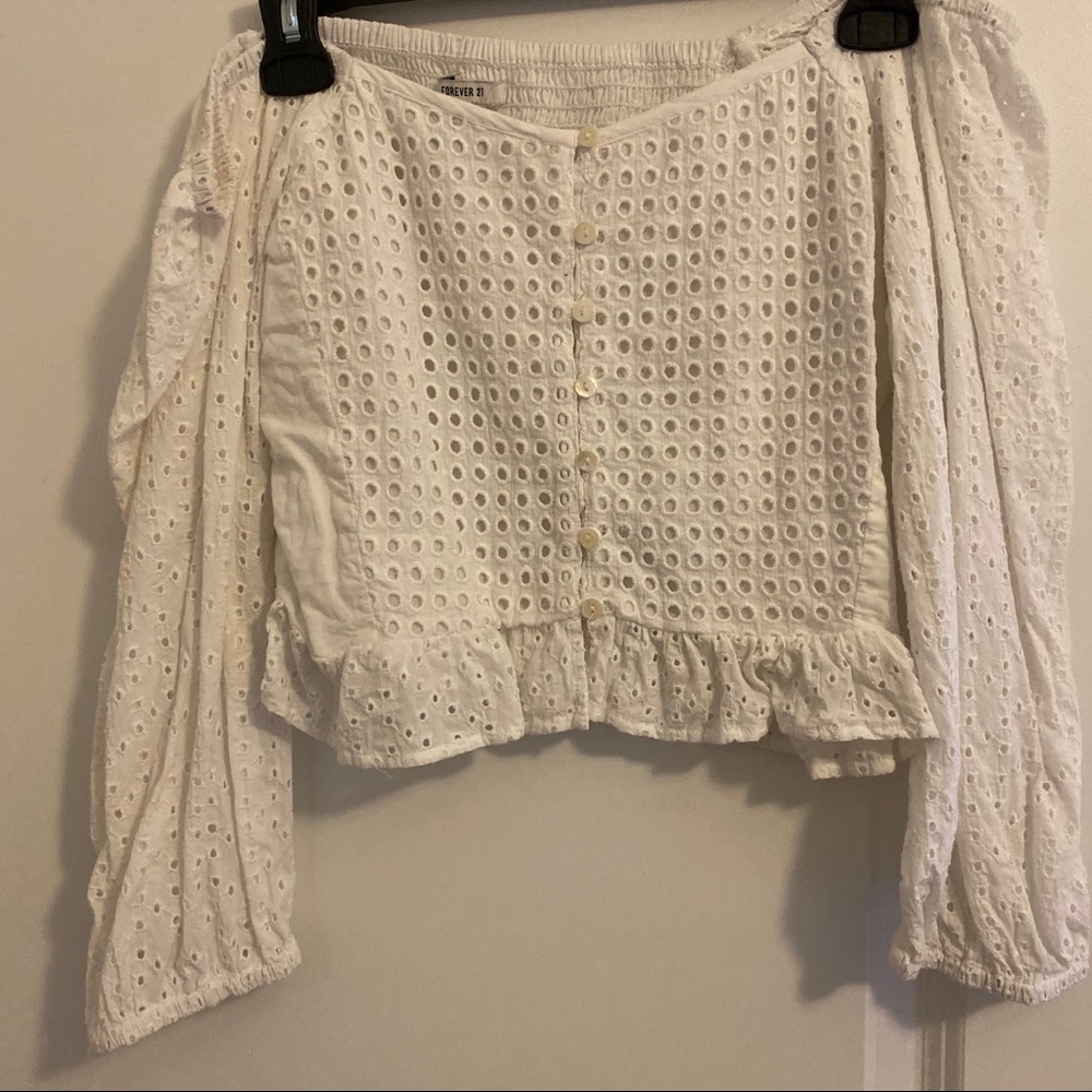 White cropped long sleeve
